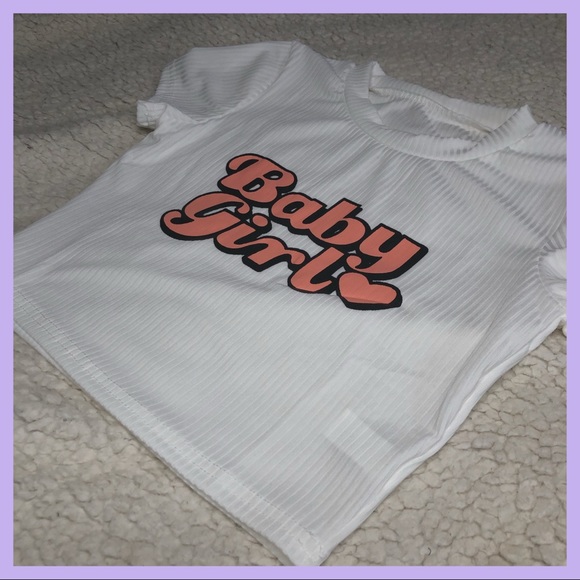 💖”Baby Girl” Ribbed Crop Top💖 - Picture 6 of 7